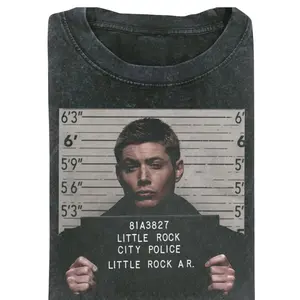 Comfort Colors Dean Winchester Mugshot T-shirt,Supernatural TV Show Shirt, Vintage Arrest Scene Tee, Retro Graphic Tee for Fans, Gift for Men, Gift for Women, Crew Neck T-shirt, Trending T-shirt