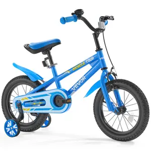 VEVOR Kids Bike, 14 Inches BMX Style Children Bicycle, Rider Height 2.95 ft - 3.77 ft, Training Wheels Included, Sturdy and Easy to Assemble, Toddler Bike for Boys & Girls Learning to Ride, Blue