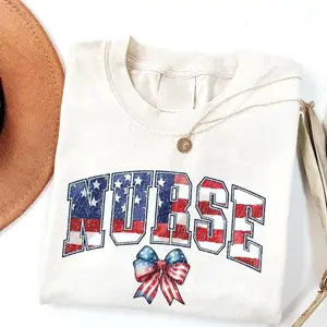 Nurse T-Shirt/Sweatshirt/Hoodie, Vintage Patriotic Nurse Hoodie, Classic USA Flag Nurse Shirt for Healthcare Workers, For Men and For Women