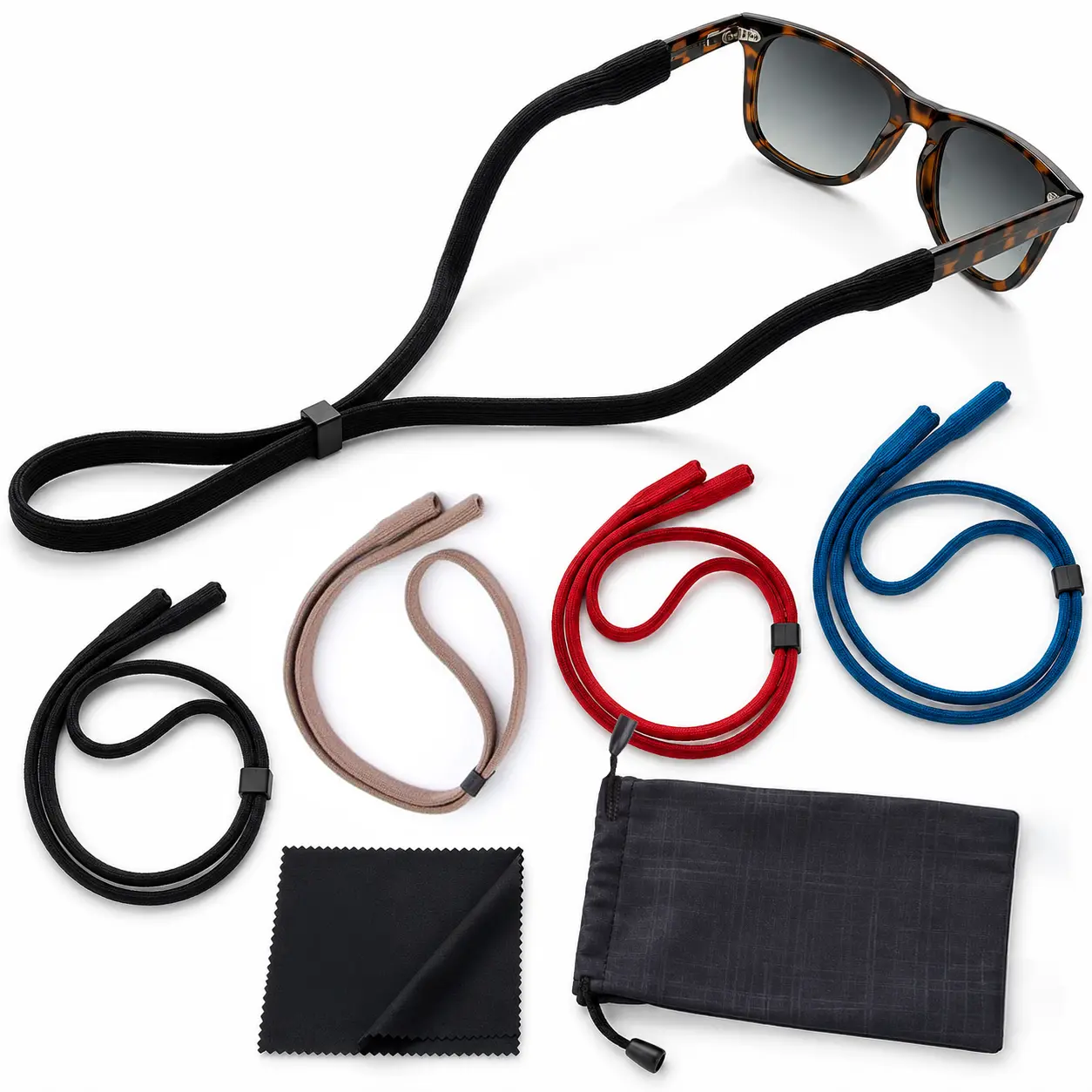 Anchor Glasses Straps - 4 Pack Adjustable Sunglasses Straps for Kids and Adults Stop Eyewear from Slipping Active Sport