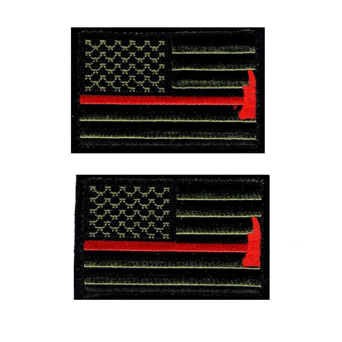 Thin Red Line USA Flag Firefighter AXE Hook Patch (BUNDLE-BR4)