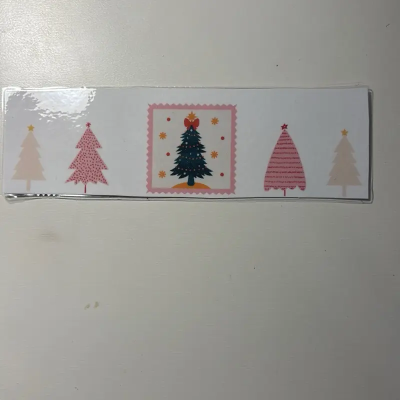 Pink Christmas bookmark