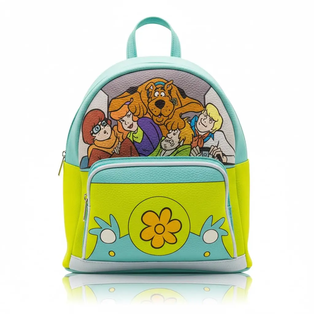 Scooby Doo Mini Backpack for Kids & Adults | 10" PU Leather Scooby-Doo Backpack Purse Featuring Scooby & Mystery Machine Style | Toddler Travel Bag, Small Backpack Bookbag for School, Travel | Ages 3+