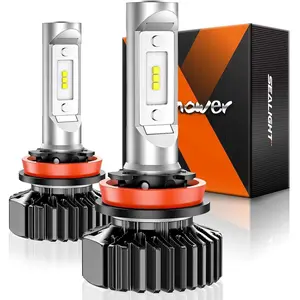 SEALIGHT H11/H8/H9/H16 Bulbs or H11 Fog Light, 30,000LM Super Bright H11 Fog Bulbs, H11 Powersport Bulbs 6000K White Plug and Play, Pack of 2