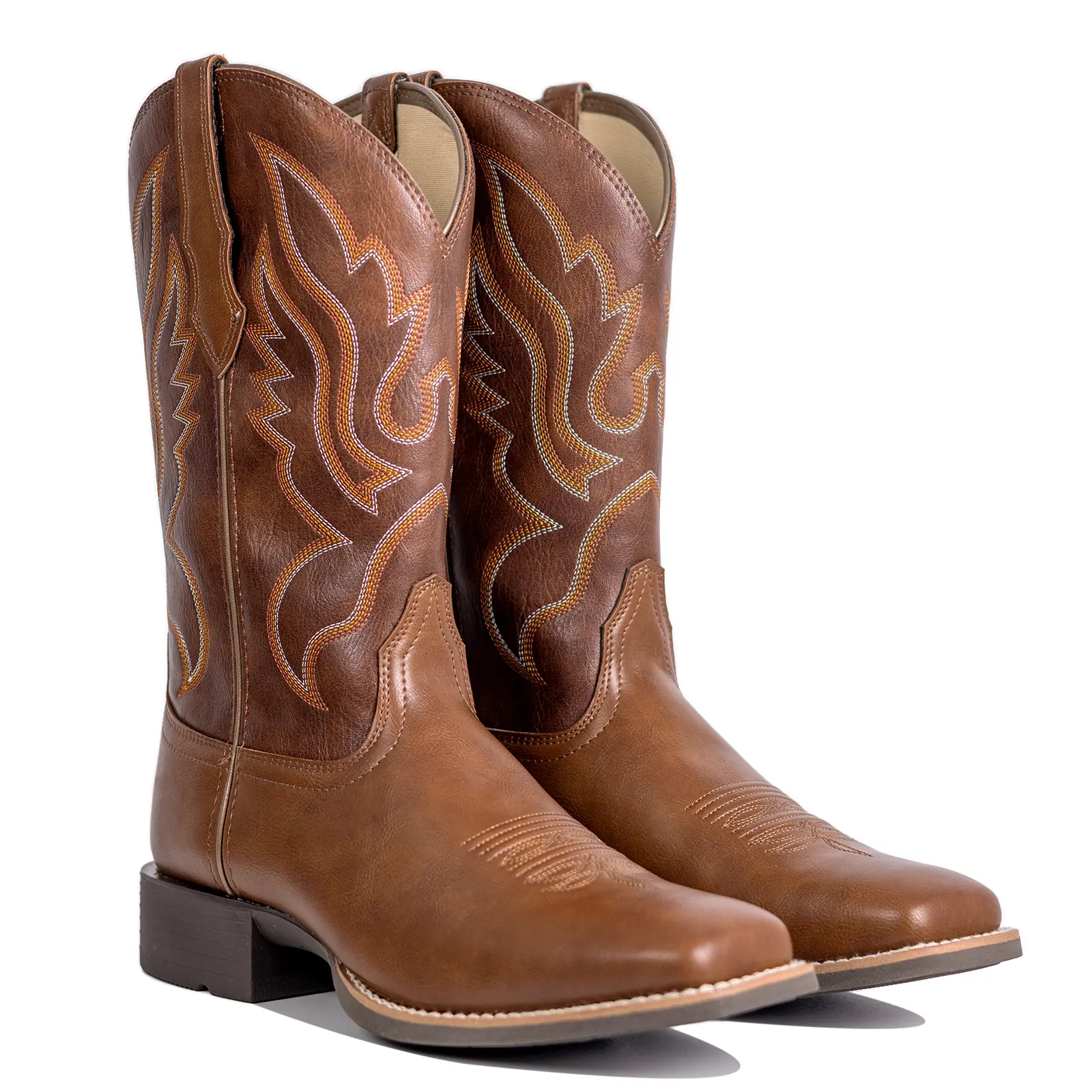 Palitutu Cowgirl Boots for Women,Western Embroidered Square Toe Boot,Mid-Calf Western Style,Comfortable and Fashion Soft leather,Women's Shoes,Women's Boots #Summervibes #TikTokShopStockUp