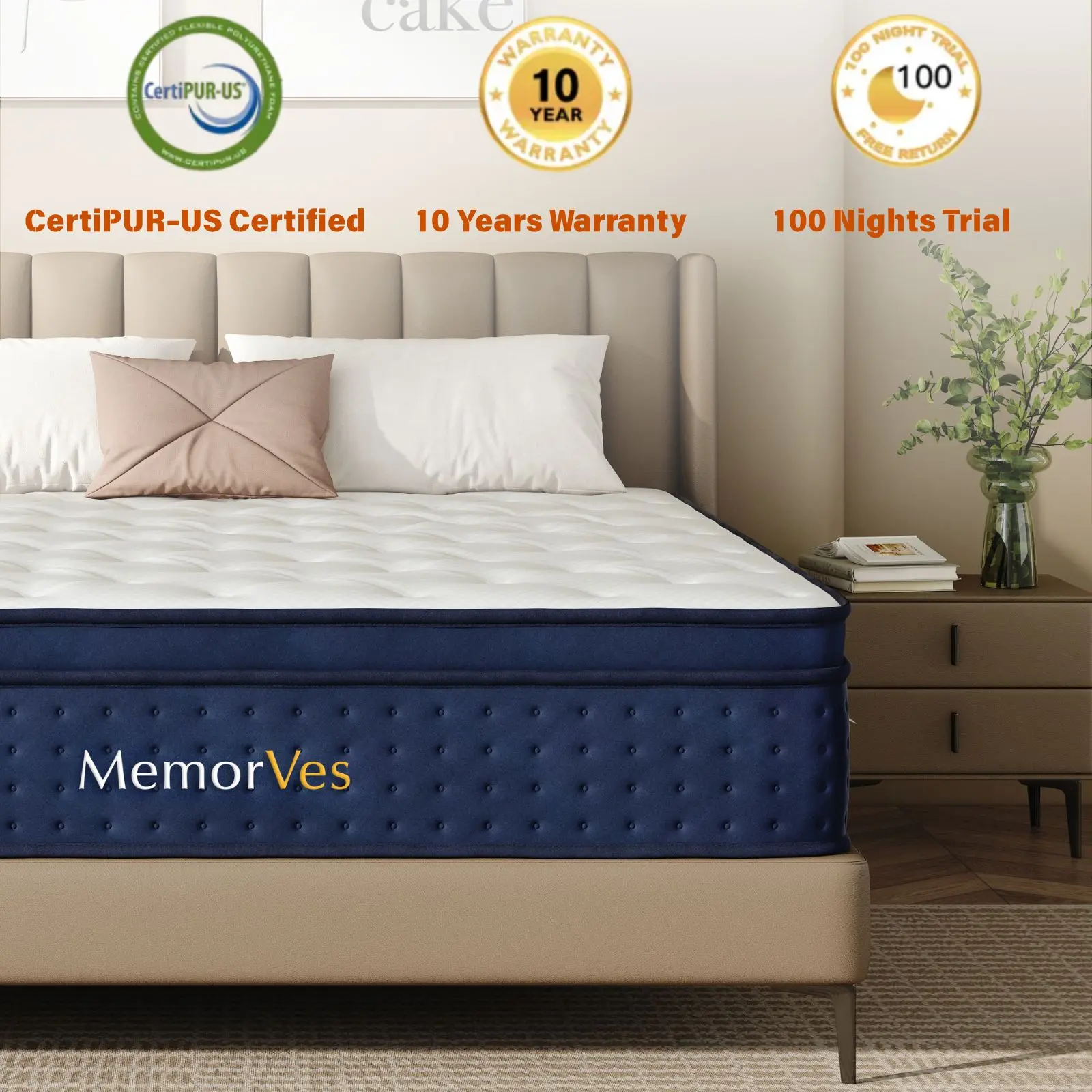 10/12/14 Inch Hybrid Mattress  Lumbar Support & Ergonomic Design, Pressure Relief, Motion Isolation, Firm Edge Support, Medium Firm, Breathable, 100-Night Trial, Mattress in a Box, Gel Memory Foam (Twin/Full/Queen/King) high-quality outdoorfun mattress