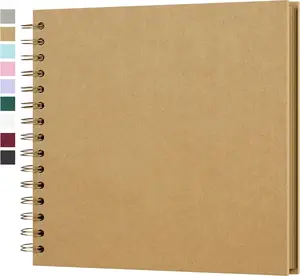 （New model for 2026）10 x 10 Inch DIY Scrapbook Album 40 Pages Hardcover Kraft Paper Scrap Book Photo Albums Memory Book for Wedding and Anniversary Family (Yellow, 10 Inch)