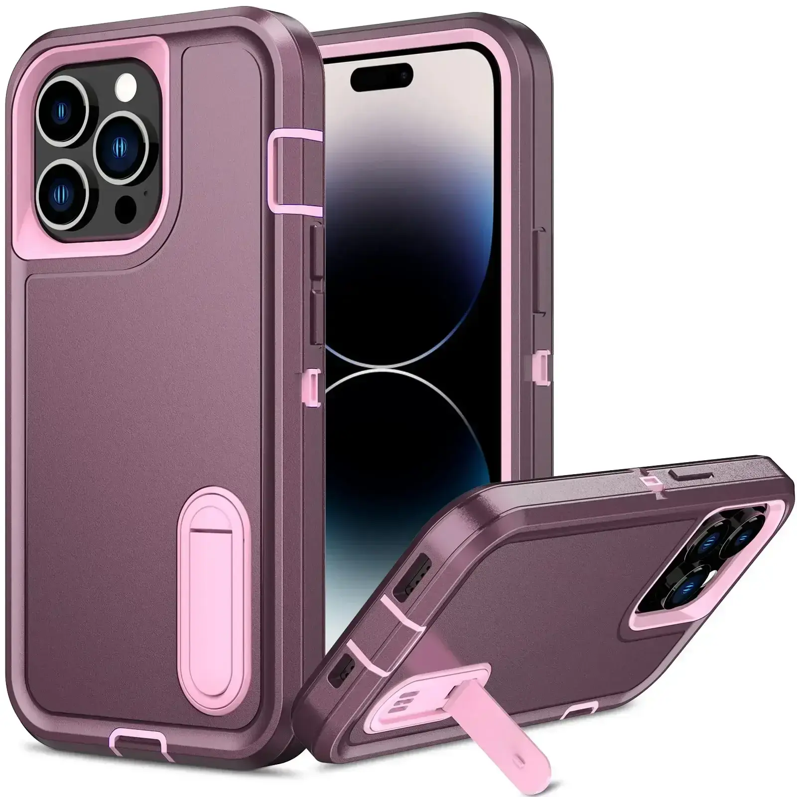 Case For iPhone 16 11 13 12 14 15 Pro Max XS XR 8 Plus Heavy Duty Shockproof Anti-Scratch Rugged Protective with Kickstand Cover
