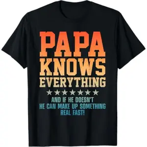 Golf Gift T-Shirt For Men and Women Best Papa Art For Grandpa From Grandkids Father's Day Papa T-Shirt