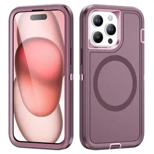 Magnetic Charging Phone Case for iPhone 17 16 15 14 Series 16 Pro, Protective Shockproof Protector Drop Protection Durable iPhone Cover
