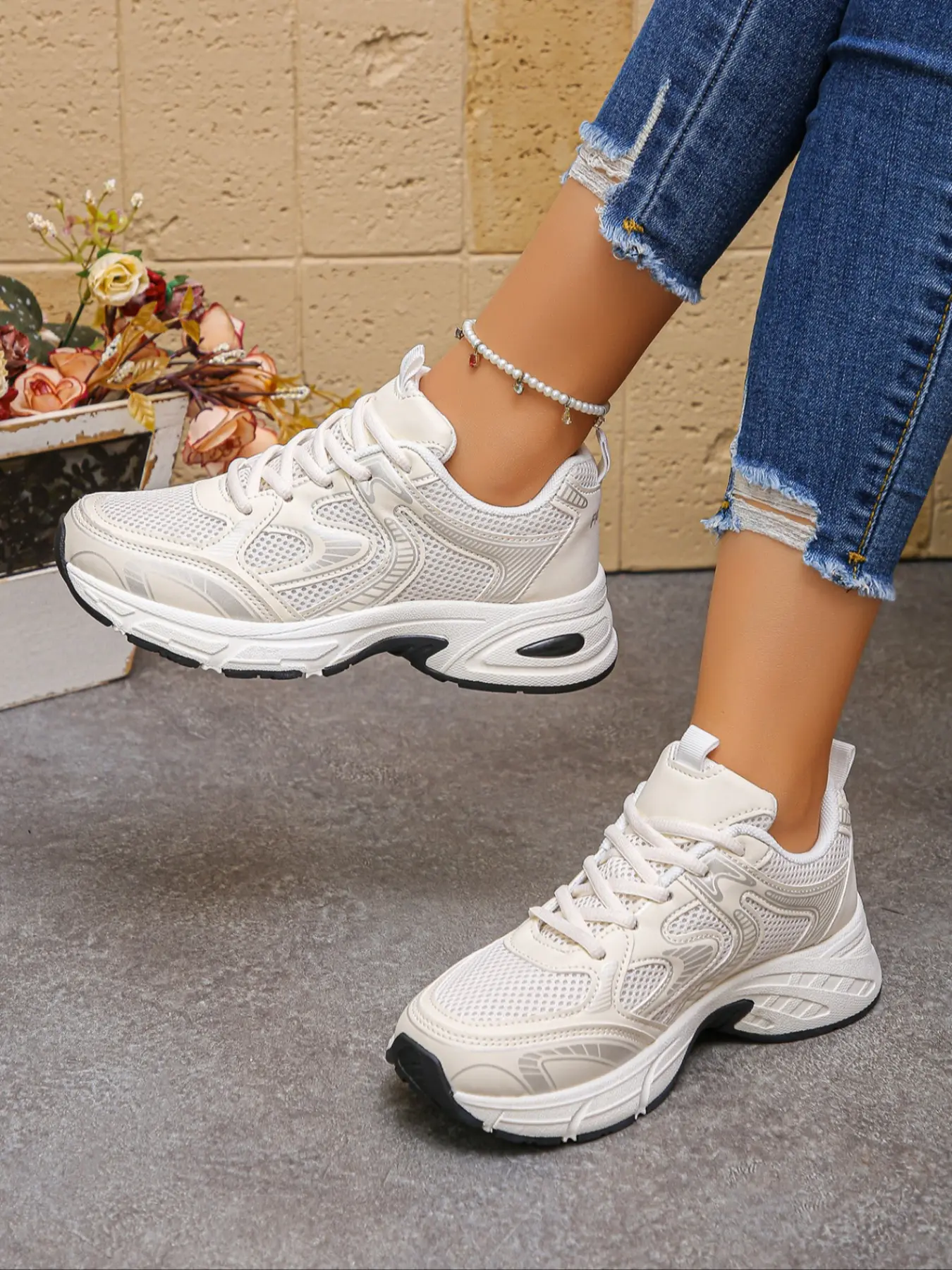 Women's Dad Shoes Spring Autumn New Season Large Size Retro Colorblock Casual High Top Sports Shoes Breathable Height Increasing Comfortable Sneaker Casual Sporty Trainers