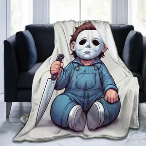 Halloween Blanket gift Cartoon Michael Myers Inspirational Design Ultra Soft Flannel Blanket, Warm and Comfortable