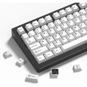 Womier Double Shot PBT Keycaps Set 138 , Cherry Profile Custom Keycaps 60 65 75 100 Percent for 61/64/68/84/87/100/104/108 Retro Gaming Mechanical Keyboard, White