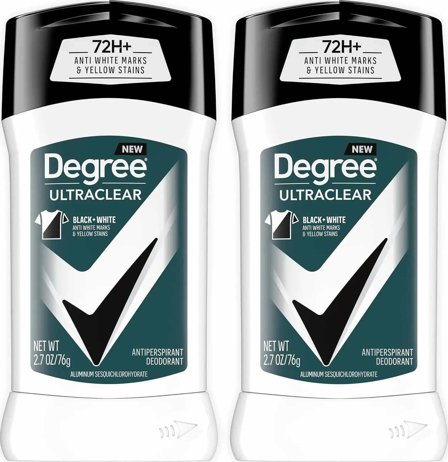 Degree Men UltraClear Antiperspirant Deodorant Black+White 2 Count 72-Hour Sweat & Odor Protection Antiperspirant For Men With MotionSense Technology 2.7 oz
