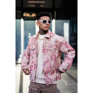 All You Need Is Tapestry Trucker Jacket - Pink/combo