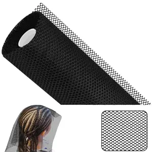 1 Pcs Black Hair Net 19 Inch x 33 ft Stretch Weaving Nets Hair Accessories for Sew in Weave Comfortable Weaving Sew Net for Salon Costume Parties and Home Use