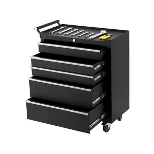 Professional 6-Drawer Rolling Tool Chest, Lockable Metal Storage Cabinet, Installed Drawer Liners, Flexible Rolling Casters, for garage, workshop and household tool arrangement