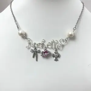 #(Silver Color) Personalized Handmade Custom Name Necklace