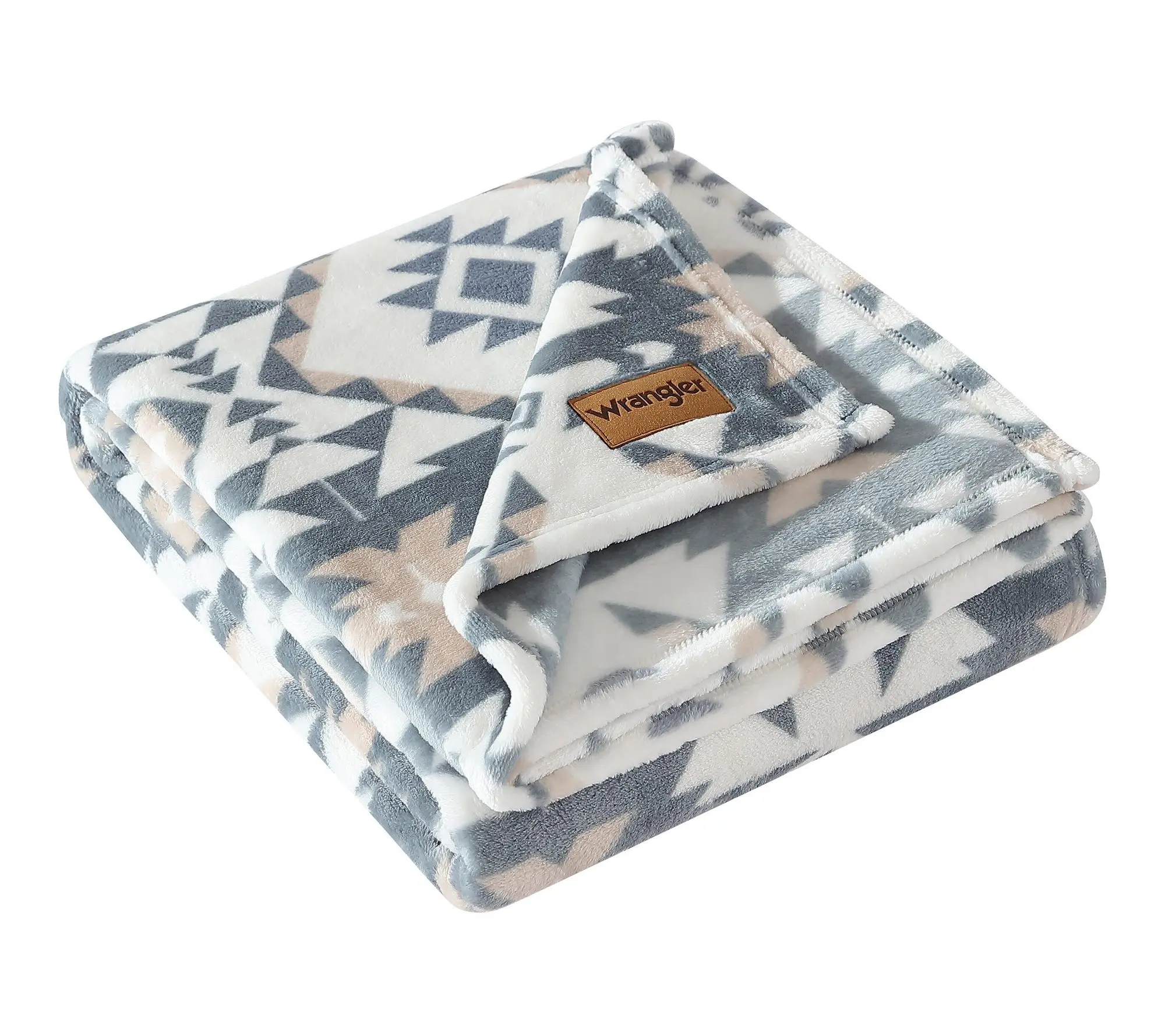 Wrangler Dakota Grey Plush-Fleece 50"X60" Throw