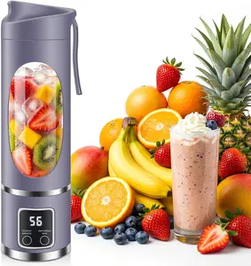 Rechargeable Portable Blender Cup 450ml, Drinkware Mixing Tumbler Mug Bottles with Covers, BPA-Free USB Handheld Juicer for Travel Fitness  tools home essentials