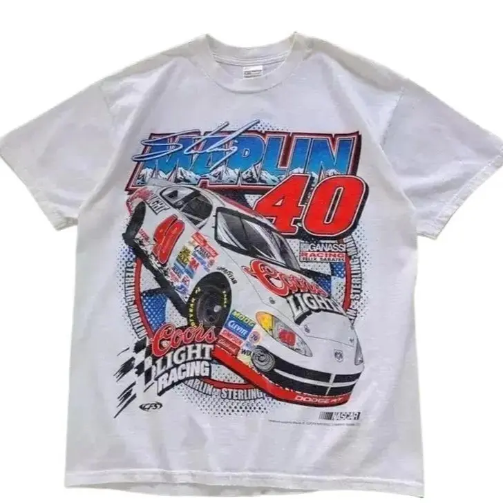 Vintage 90s Sterling! Marlin NASCAR Racing T-shirt, Graphic tees, Streetwear, Men gifts, Short sleeve, cotton, Top, Menswear