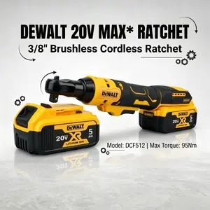 DEWALT DCF512 3/8 in 20V Brushless High Torque Cordless Ratchet Wrench (95Nm), Power Tool Compatible Compact Fieldmaster Multi-Tool for Auto Repair,  garage use,  multifunctional tool,  torque capacity,brushless cordless tool,electric tool,job site, n m