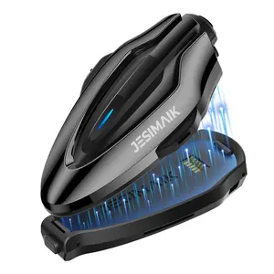 Motorcycle Helmet Bluetooth Headset, 10 Way 2KM Helmet Communication System, Multitasking Audio Motorcycle Intercom, 2 Mics&40mm Speaker