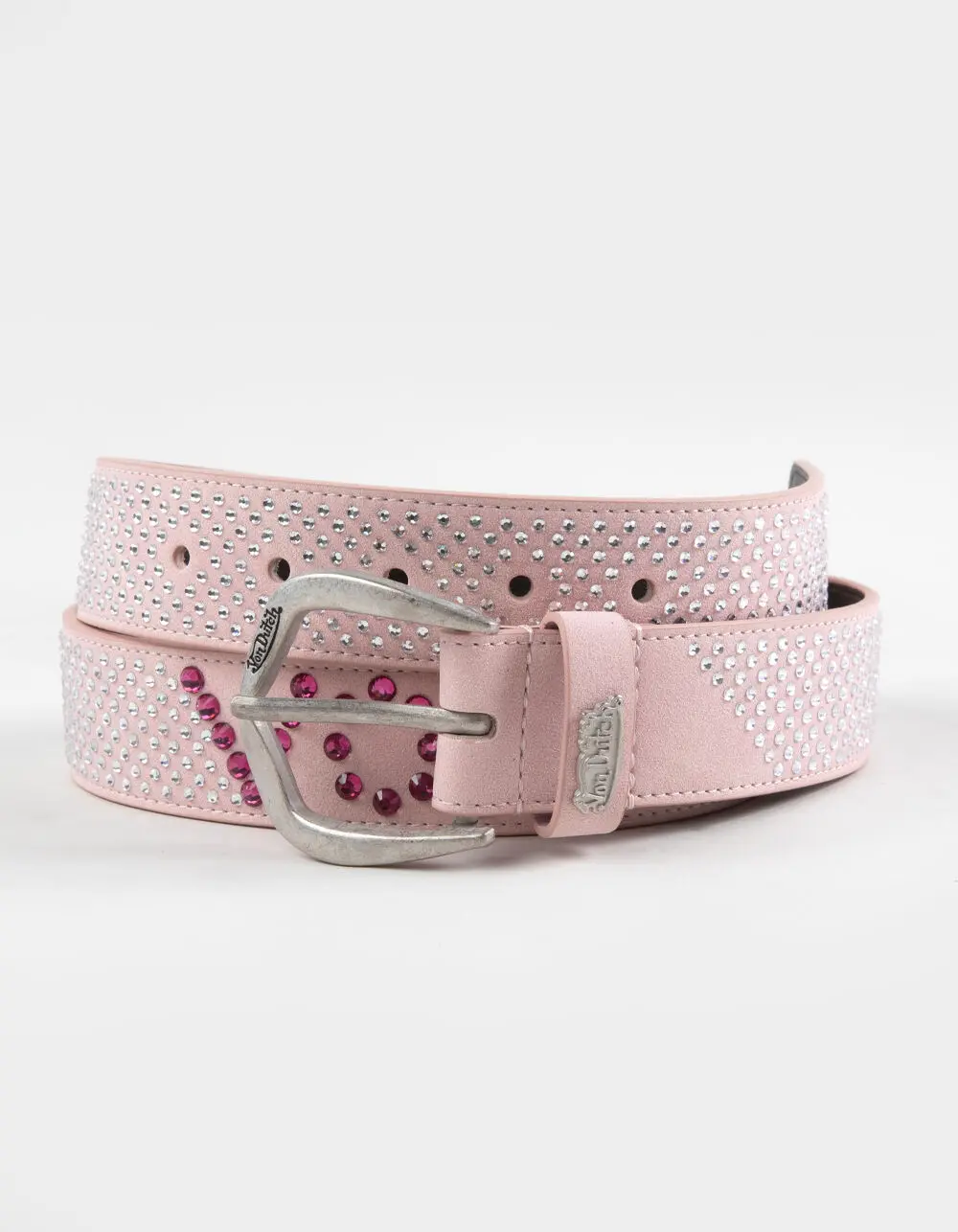 VON DUTCH Logo Rhinestones Womens 35mm Belt