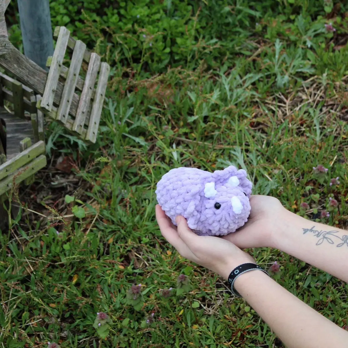 Crochet triceratops