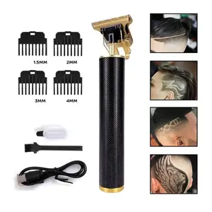 Rechargeable T-Blade Hair Clippers for Men Zero Gapped Trimmer USB Fade Clipper Cordless Grooming Kit with 4 Guide Combs USB Charging Waterproof Design