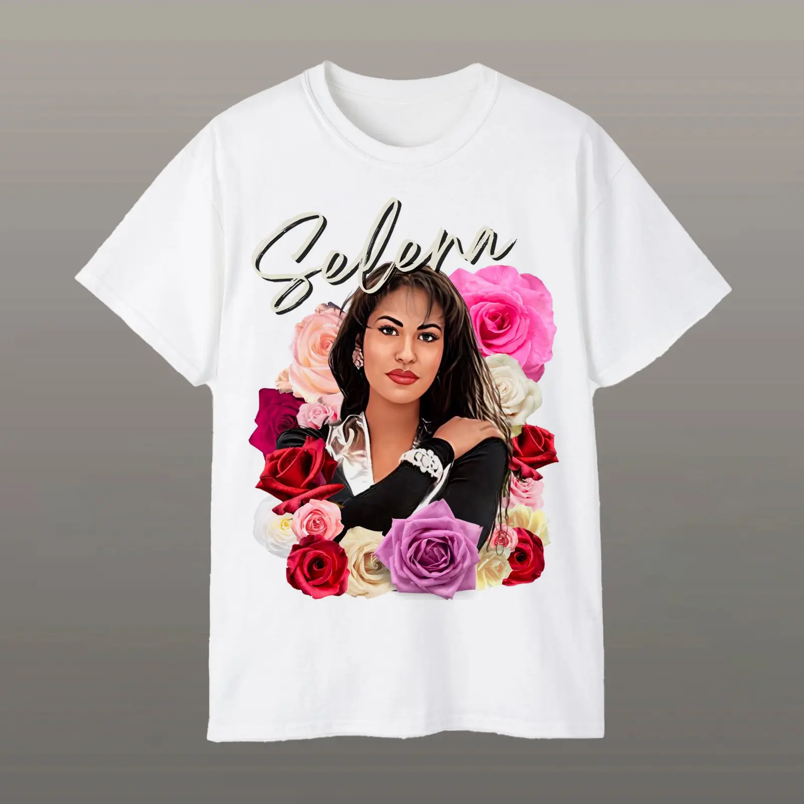 Selena Quintanilla Como La Flor Roses T-Shirt – 90s Music Icon Graphic Tee Vintage Style
