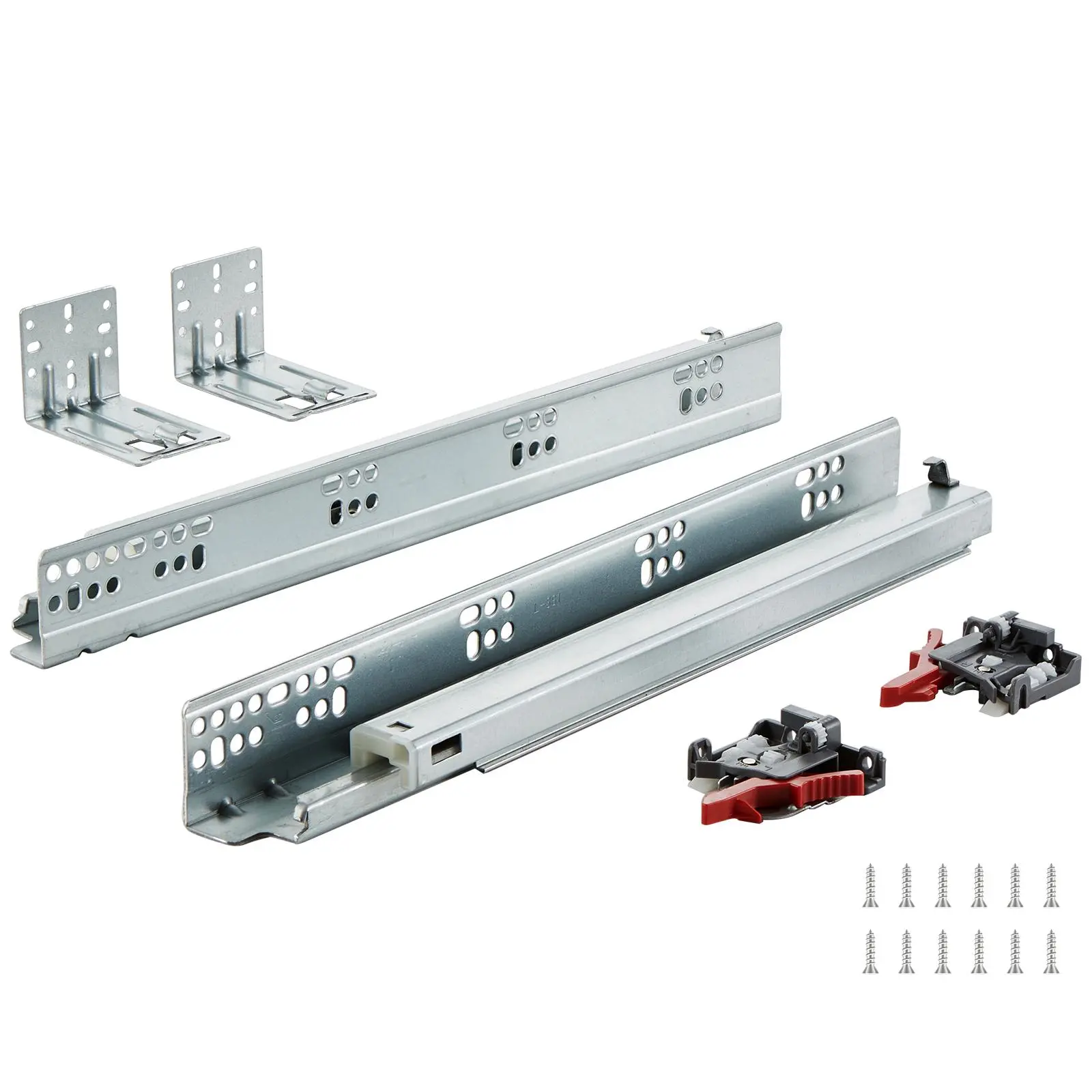 【SummerFinds】VEVOR 6 Pairs 15-Inch Bottom-Mount Concealed All-Metal Drawer Rails, Heavy-Duty Full Ball Bearing Sliders with 3 Universal Sizes, 3D Adjuster, 3-Stage Full Extension, Soft-Close Locking Mechanism, 100 Lbs Load Capacity for Cabinets, Kitchen,,