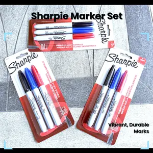 Three Pack Sharpie Permanent Markers, Fine Point. 3 Count. (Pack of 3)