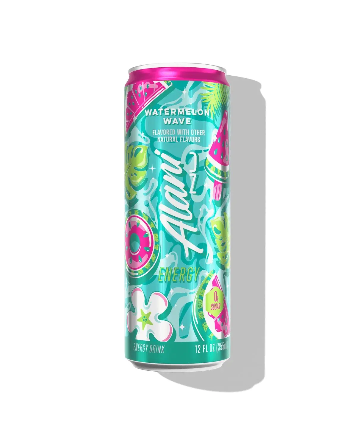 Alani Nu Watermelon Wave Focus Caffeinated Energy Beverage - Low Sugar, 10 Calories, 200mg Caffeine, Biotin, B Vitamins, 12 fl oz Cans (12 Pack), Fitness Fuel, Energy Support, Focus Caffeinated Energy Beverages, Low Sugar Caffeinated Energy Beverages
