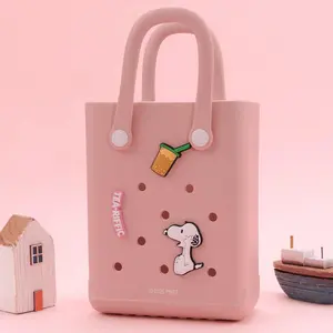 Miniso Snoopy‑Themed Mini Crochet Handbag, Stylish Woven Tote for Shopping, Picnics & Daily Use, Cozy Kawaii Vibe Accessory,#Summervibes