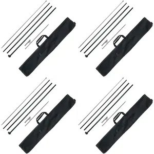 VEVOR Feather Flag Pole Kit, 4 Packs Swooper Flag Pole 16.3 ft, Sign Flag Poles for Business Advertising Flags Outdoor, with Ground Stakes and A Carrying Bag (Flag Not Included) Aluminum Banner