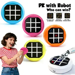 4-In-1 Electronic Tic Tac Toe Game, Ai Battle, 2-Player Mode, Memory & Quick Hit Challenge, Handheld Portable Game Console, Handheld Gaming Console