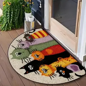 Pet Cat Entrance Mat, Durable Indoor Door Rug, Animal Print Rug, Easy Clean Decorative Floor Pad, Home Entryway Footpad, 1pc Pet Friendly Mats