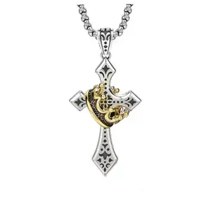 Stainless Steel Crown Cross Necklace for Men and Women – Faith Prayer Jewelry Gift
