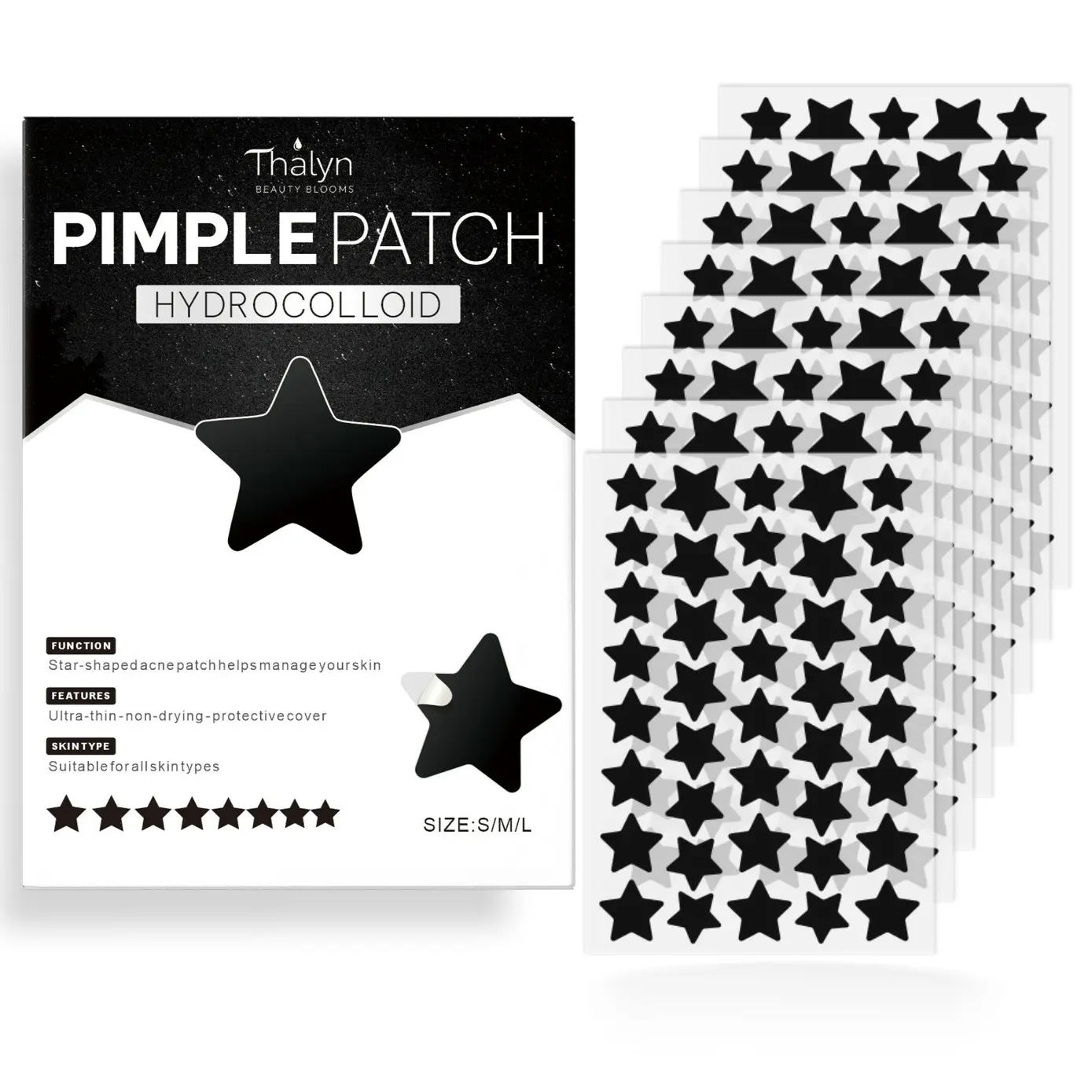 320/480 Piece Acne Coverage Set, Hydrocolloid Acne Spot Stickers, Effective Deep-Cleansing Pimple Patches, Blemish Control, Blemish Relief, Spot Treatment for Face, No Fragrance, No Alcohol, Suitable for All Skin Types