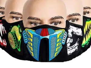 LED Sound/Music Activated Face Masks Multiple Styles