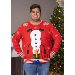 Adult Snowman Balls Ugly Christmas Sweater