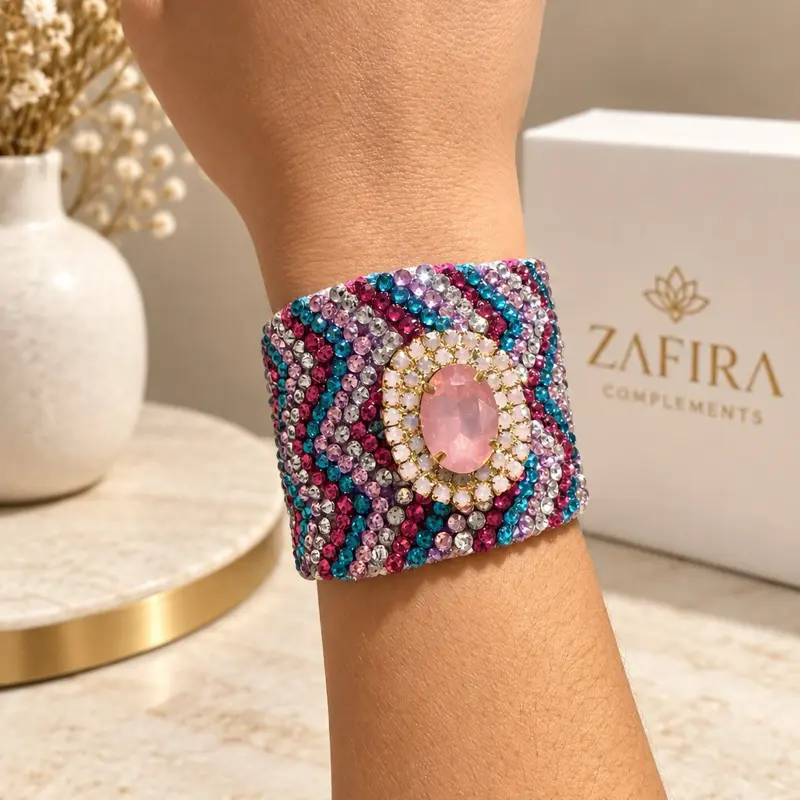 Handmade Crochet Bracelet – Colorful Boho Woven Jewelry