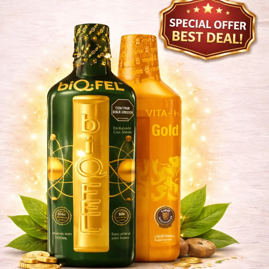 BIQ-FEL Bottle + 1 Liquid Multivitamin Bottle Original Supplement 500ml each + FREE GIFT - Daily Clarity and Stamina for Men & Women