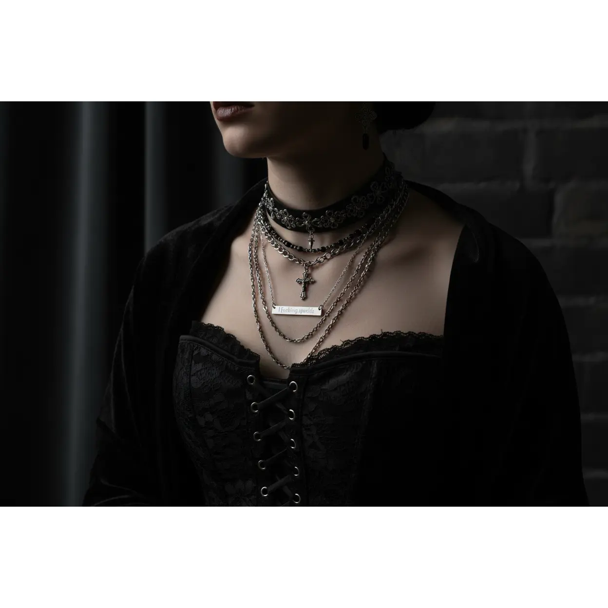 I f*cking sparkle Horizontal Bar Necklace | Engraved Nameplate, Silver or Black, Bold Statement, Engraved Text, Everyday Wear, Nameplate Tag, Adjustable, Steel Chain, Casual, Chain Jewelry Necklaces, Daily, Decorative Engraved Necklaces