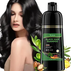 3 in 1 Hair Dye Shampoo - Can cover gray hairs,Herbal Ingredients,Contains Ginseng Extract,Natural Haircoloring, black hairdye