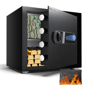 Novasafe Biometric Safe Box, 1.4Cu Ft Fingerprint Security Safe with Keys, Digital Keypad, Ideal for Cash, Jewelry, Documents, Home & Office Use