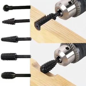 1/4'' 5PCS Drill Bit Set Cutting Tools for Woodworking Knife Wood Carving Tool Carpentry Wood Cutting Tools Work Drill Bits Set
