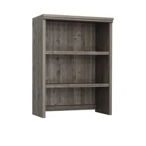 Aspen Post Library Hutch/ Bookshelf with Adjustable Shelves & Concealed Storage - Modern Farmhouse Design for Home Office or Living Room