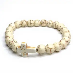 Cross Bead Bracelet - Beaded Design with Christian Cross, Perfect Accessory for displaying your faith in Jesus